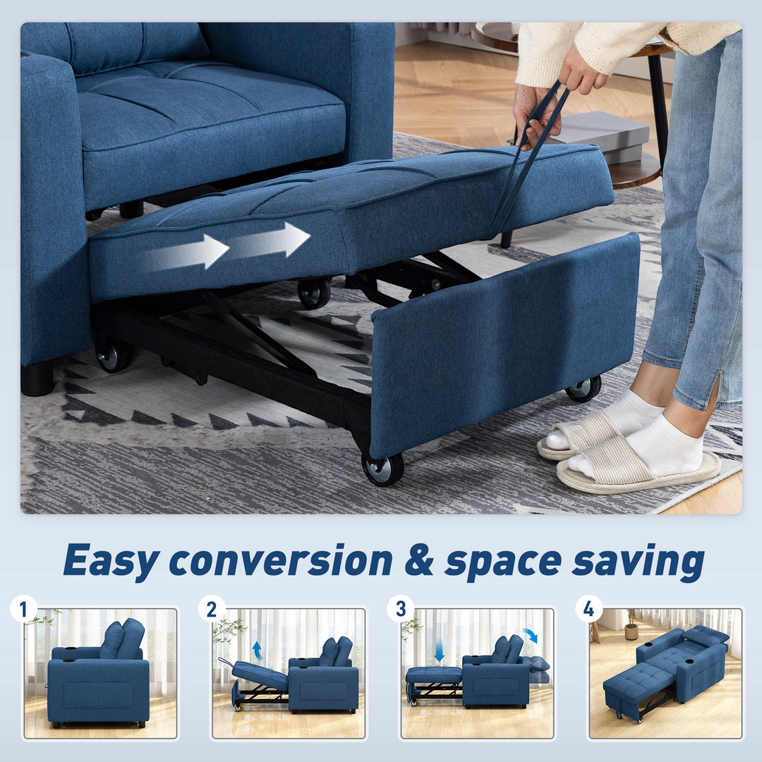3-in-1 Single Sofa Bed, Convertible Sleeper Chair Bed
