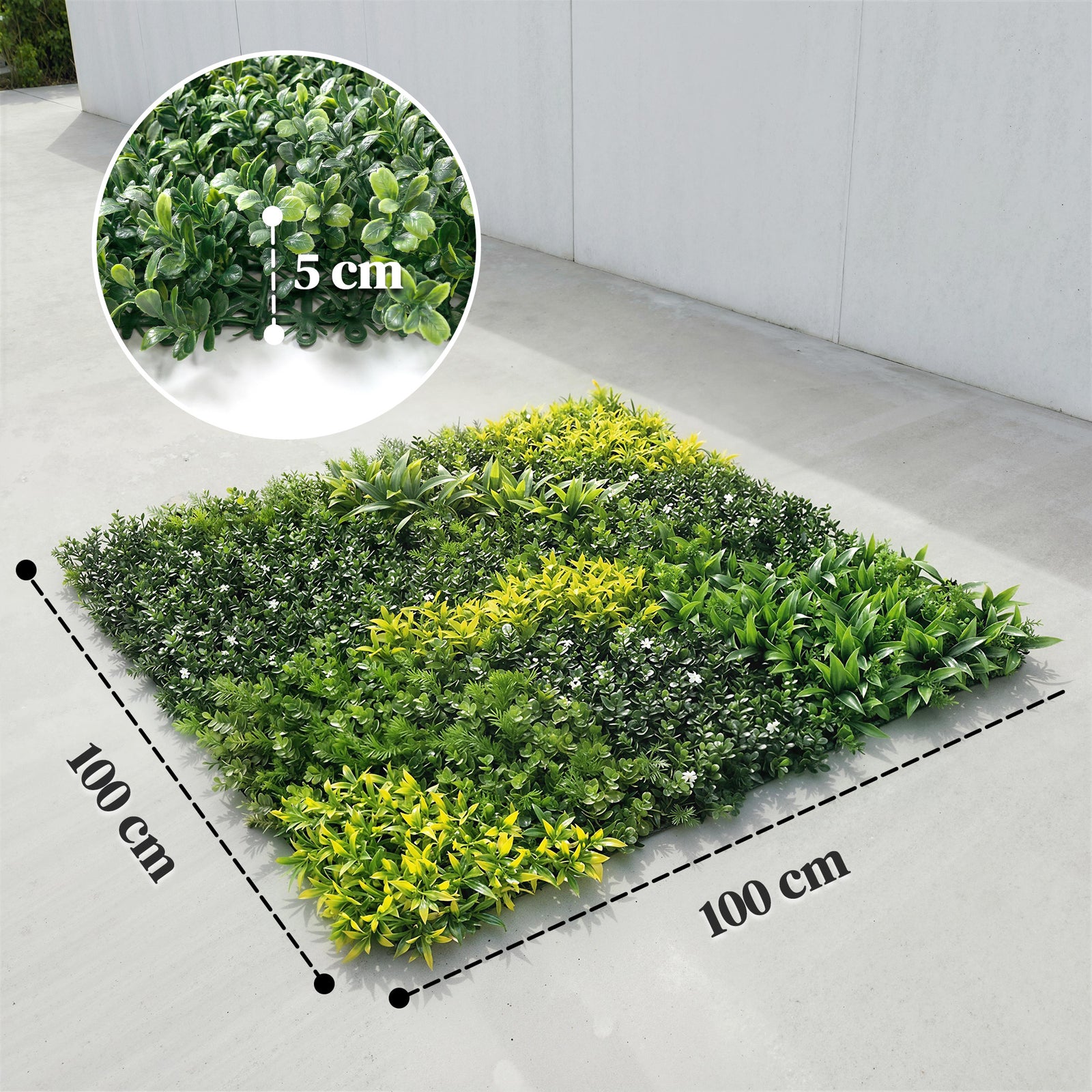 Artificial Plant Wall Panel, 100x100 cm Artificial Grass Backdrop Wall