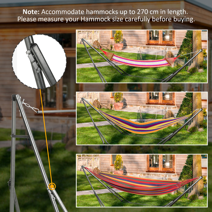 Foldable Hammock Stand, Portable Hammock with Metal Frame, 2 in 1 Hammock Net Stand, Clothes Drying Rack, Load Capacity 120kg, for Patio, Garden, Yard, Black