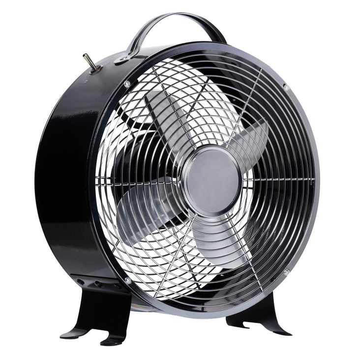 HOMCOM Personal Zephyr: Compact 26cm Desk Fan, 2 Speeds, Safety Guard, Anti-Slip Feet, Office or Home, Black | Aosom UK