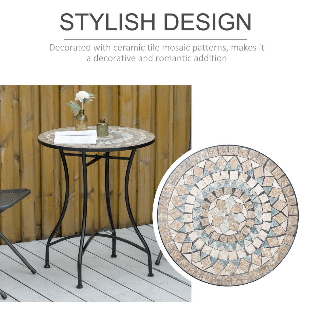 MCL 60cm Mosaic Outdoor Patio Table - Green