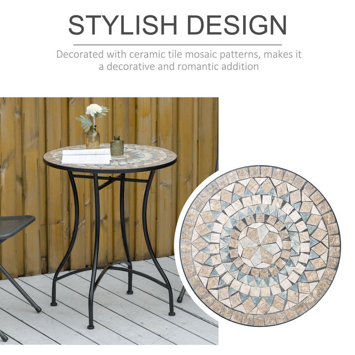 MCL 60cm Mosaic Outdoor Patio Table - Green