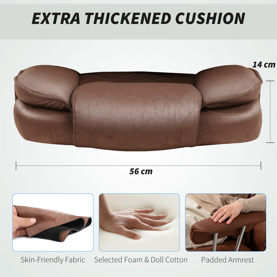 Leathaire Reclining Office Chair with Lumbar Support Pillow - Dark Brown