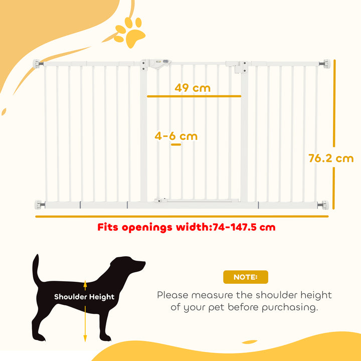 Adjustable Safety Gate w/ Three Extensions, Four Adjustable Screws, White