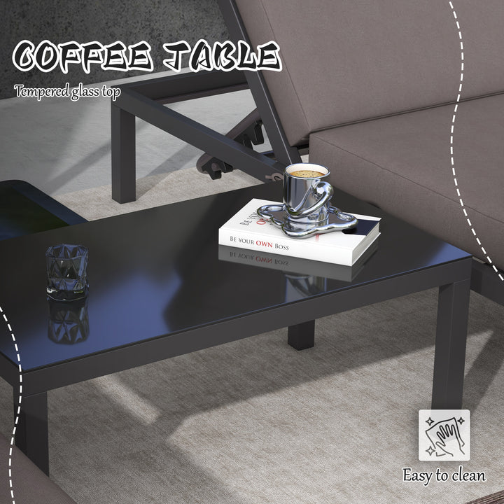 Three-Piece Aluminium Lounger Set, with Reclining Backs