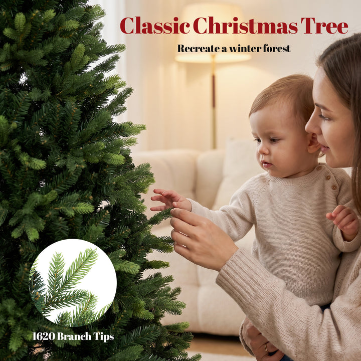 Artificial Christmas Tree, Hinged Xmas Tree with 1620 PE &amp; PVC Branch - view 5