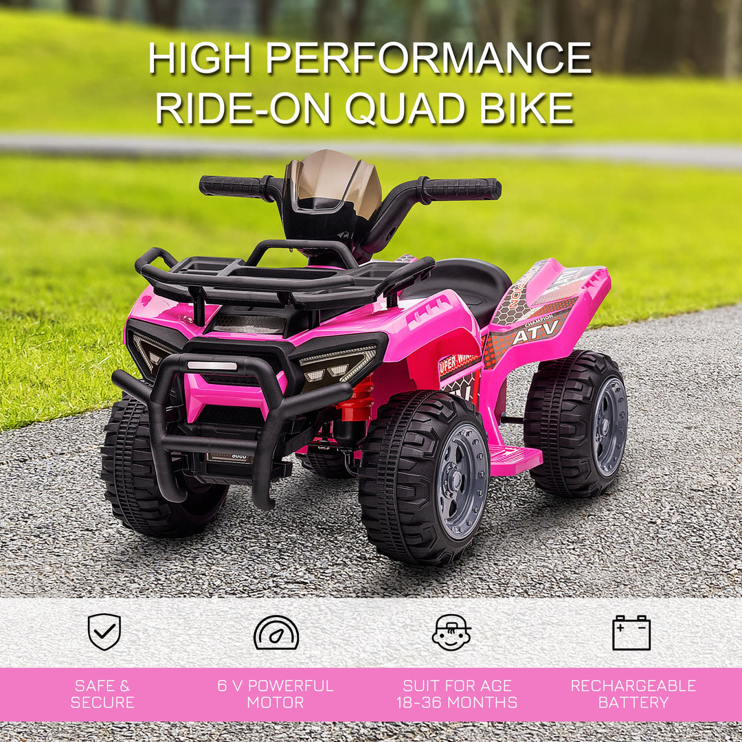 6V Kids Electric Ride on Car Toddlers Quad Bike All Terrain Vehicle Toy With Music for 18-36 months Pink