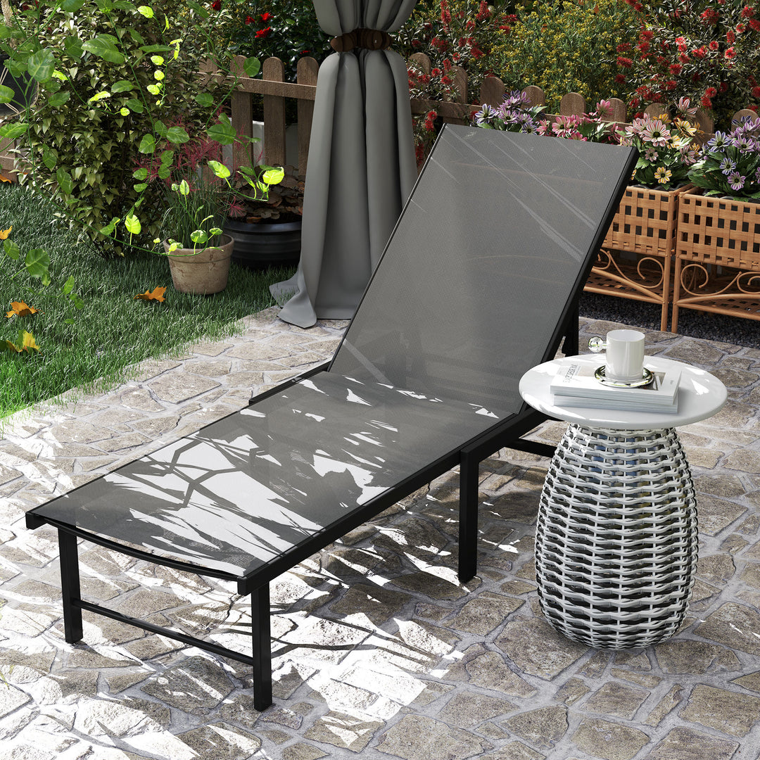 Reclining Sun Lounger - Grey