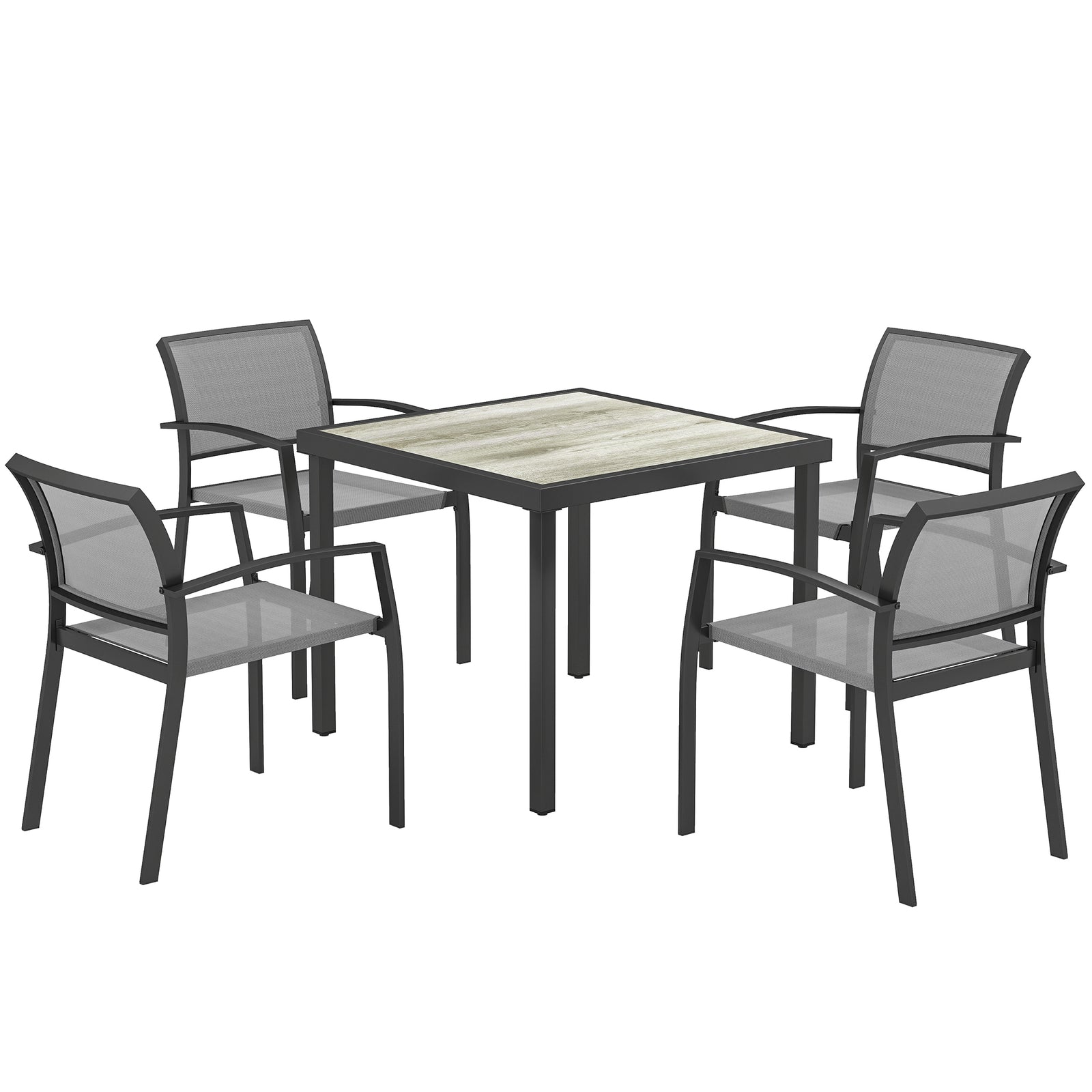 Five-Piece Outdoor Garden Dining Set - Grey