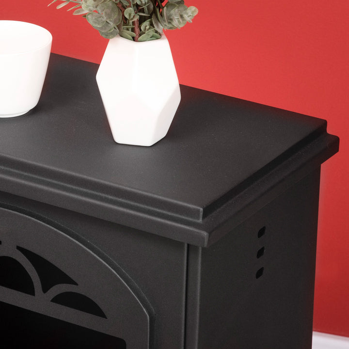 Free Standing Ethanol Fireplace, Bioethanol Heater Stove Fire with 0.9L Tank, 3 Hours Burning Time, Black