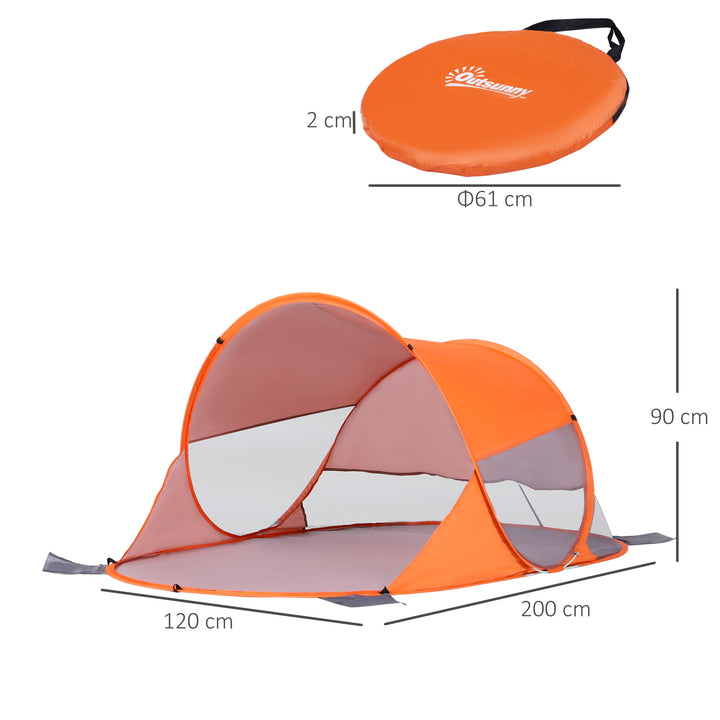 MCL Fibreglass Frame 2 Person Pop-Up Lightweight Camping Tent Orange