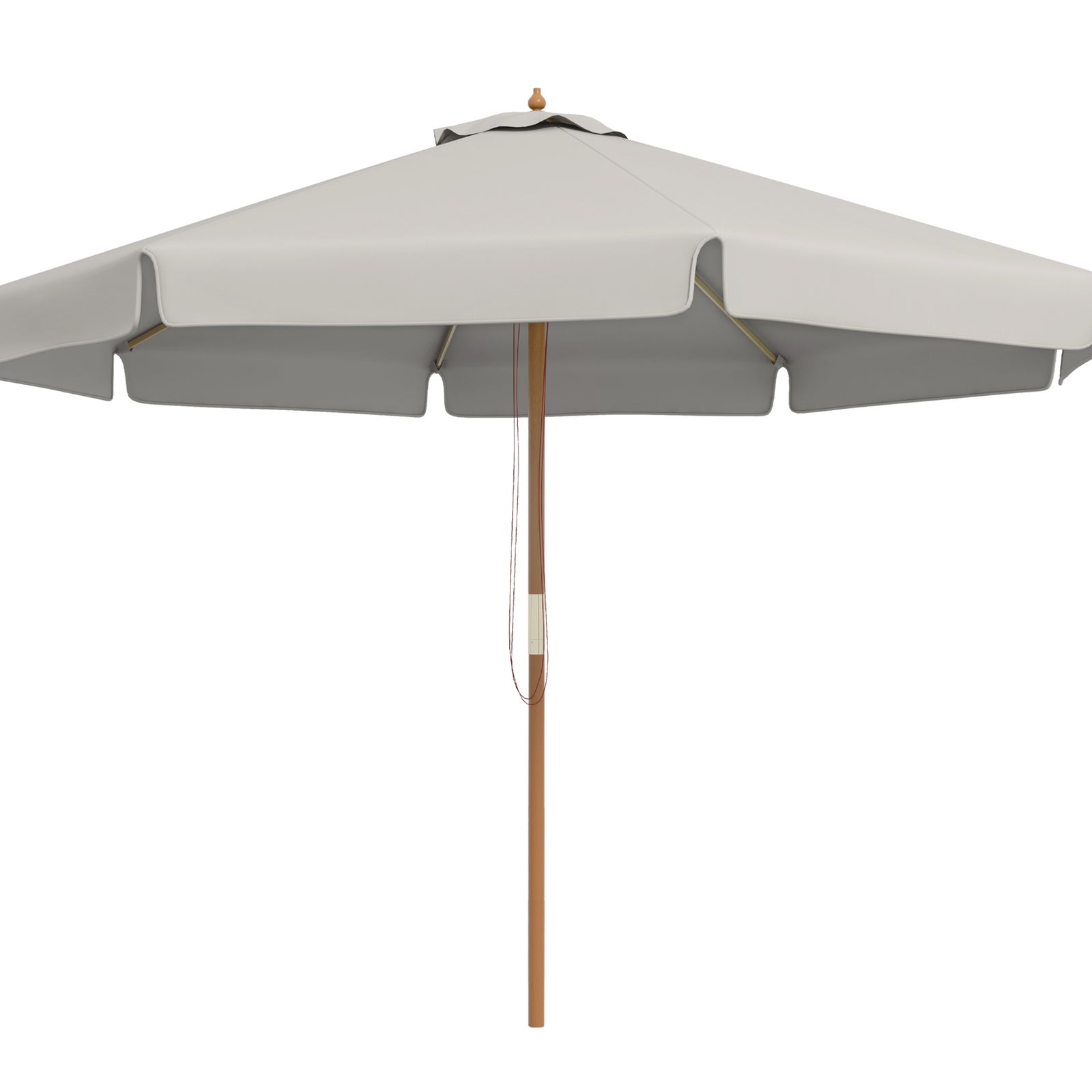 3.3m Elegant Wooden Parasol - Grey
