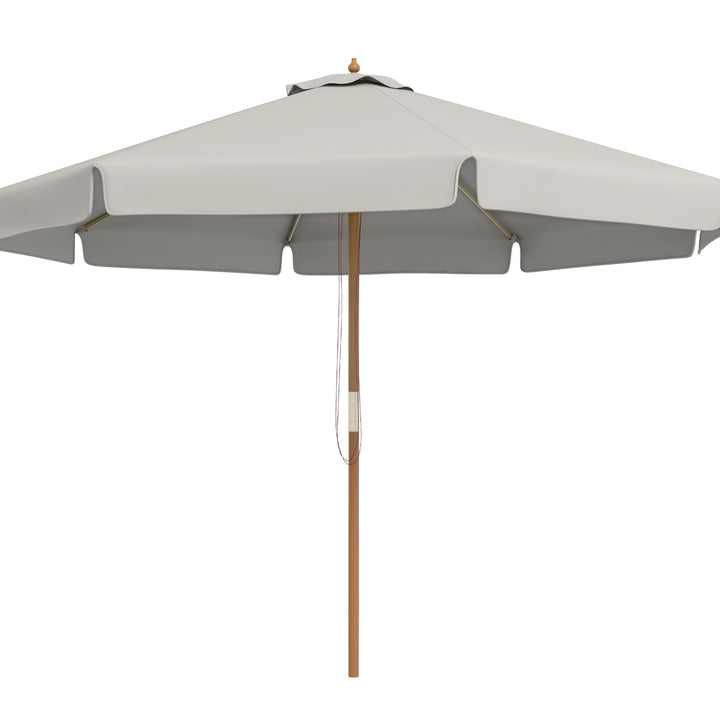 MCL 3.3m Elegant Wooden Parasol - Grey