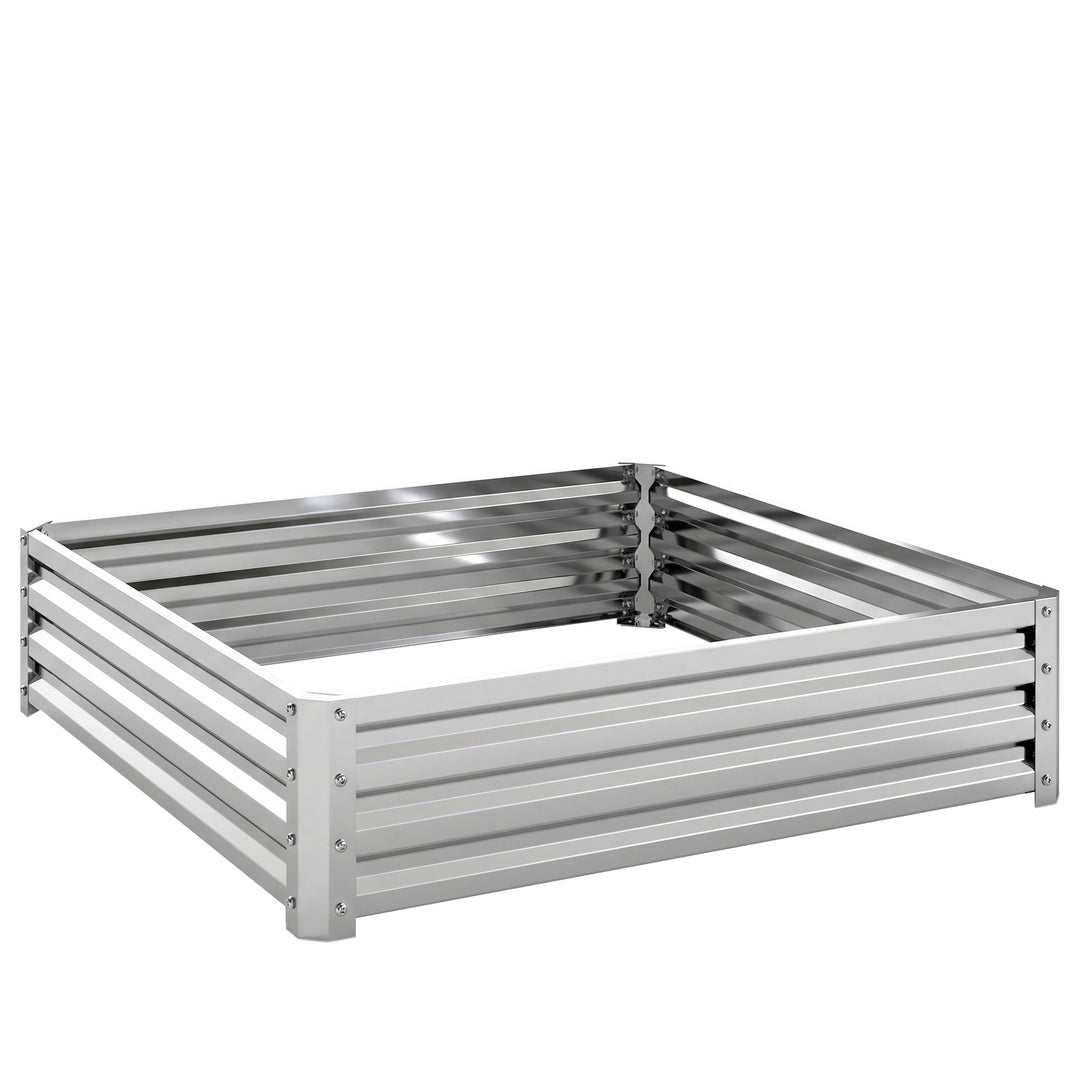 Square Raised Garden Bed Box with Weatherized Steel Frame for Vegetabl