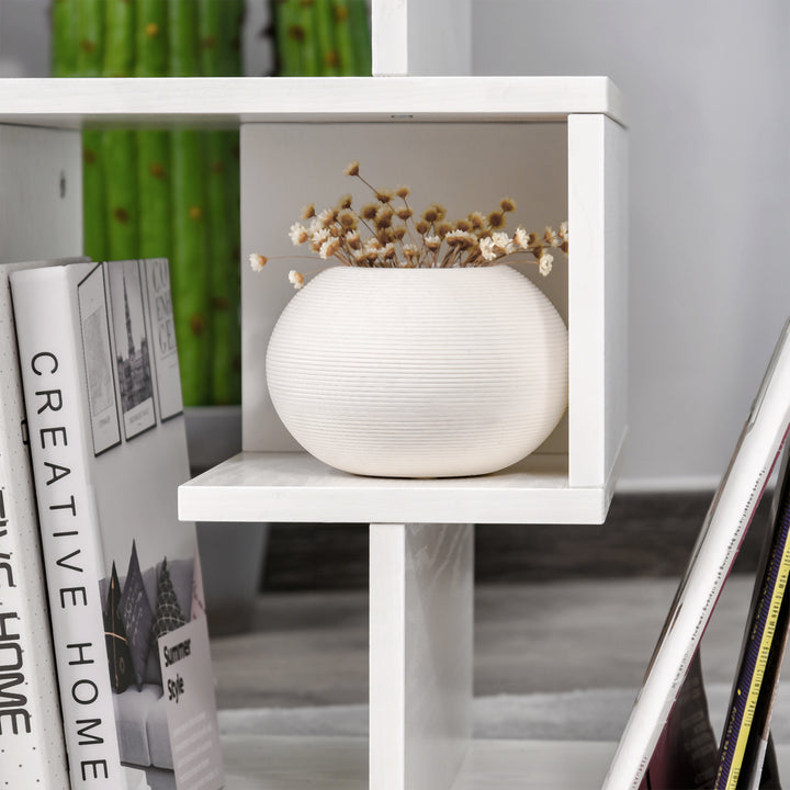 MCL Side Table, 3 Tier End Table with Open Storage Shelves for Living Room, Bedroom, White