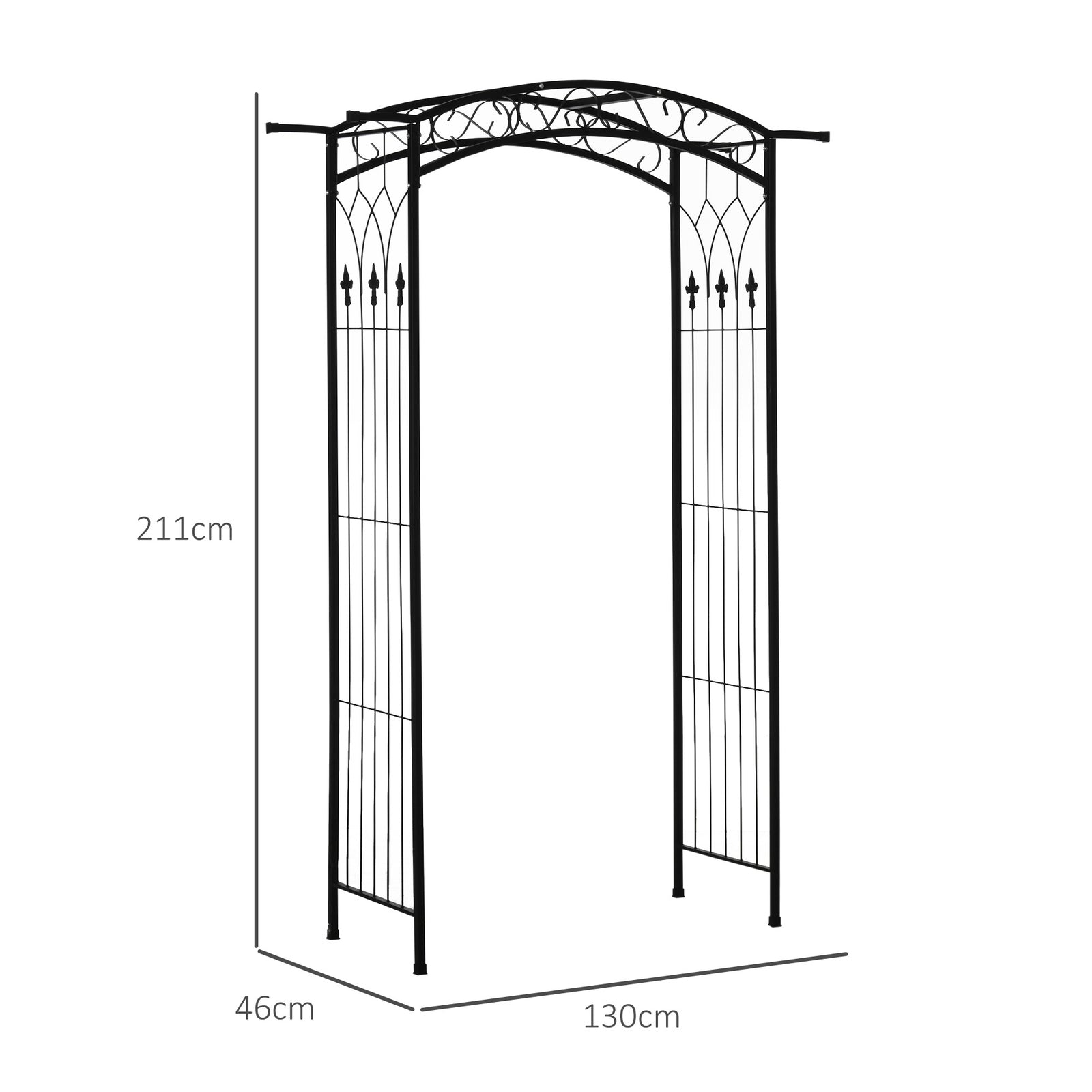 211cm Height Metal Garden Arch Arbor for Wedding Decor for Climbing Pl