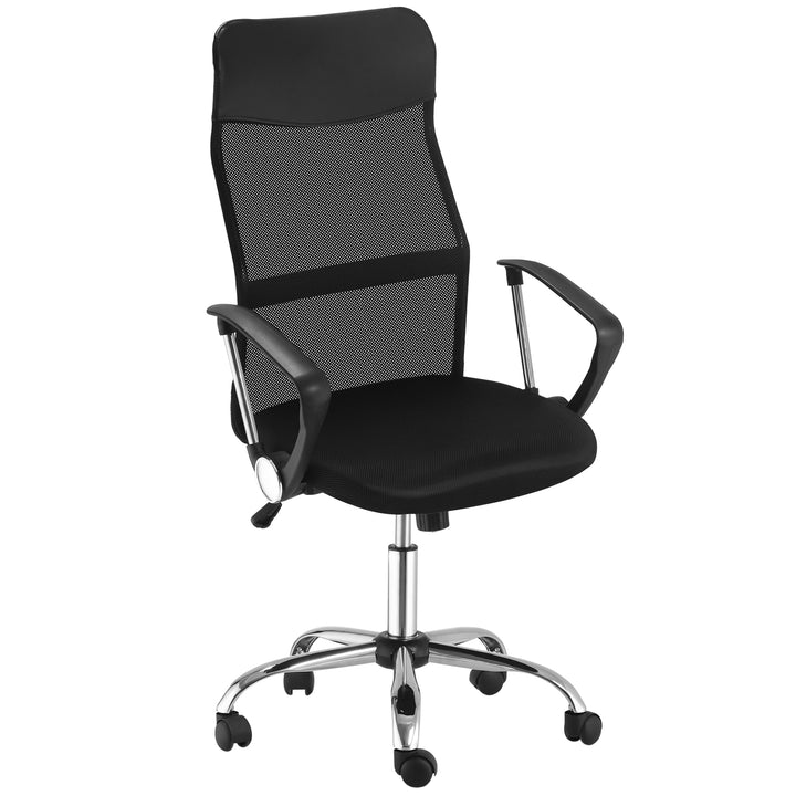 HOMCOM Ergonomic Office Chair Mesh Chair with Adjustable Height Tilt Function Black | Aosom UK