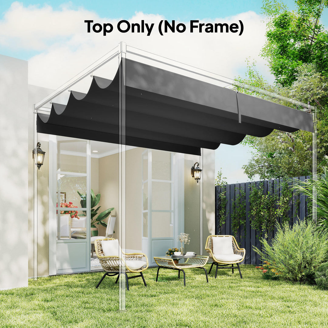 Retractable Pergola Canopy Only, 3.92 x 3.5 m, UV30+ Replacement Canopy Cover for 4 x 3 m Pergola