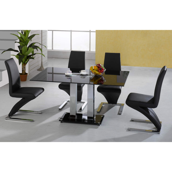 Trinity Dining Table Chrome & Black