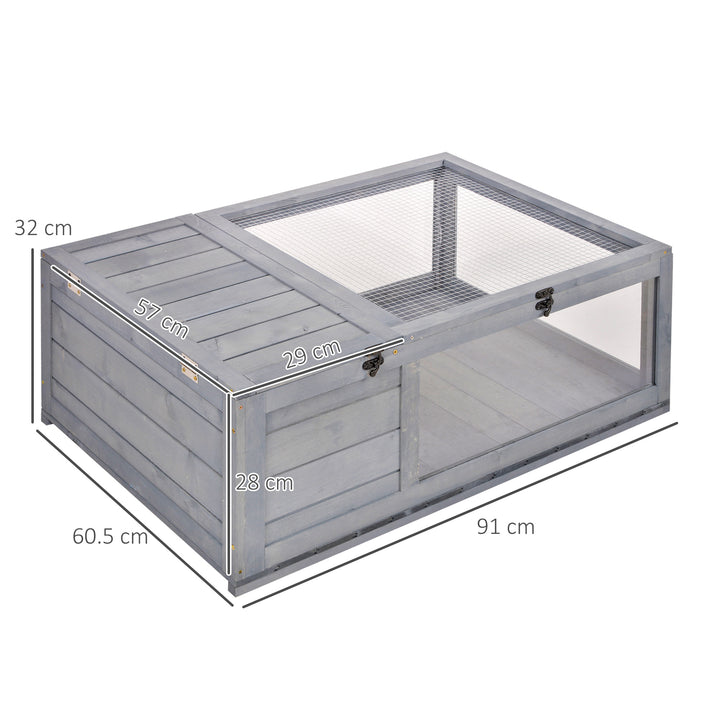 Tortoise House, Small Reptile Wooden House, with Mesh Roofs, Side Panels, for Turtles, Lizards, Geckos and Snakes