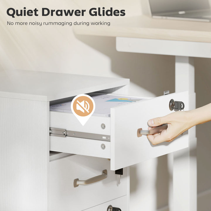 Three Drawer Wood-Effect Filing Cabinet