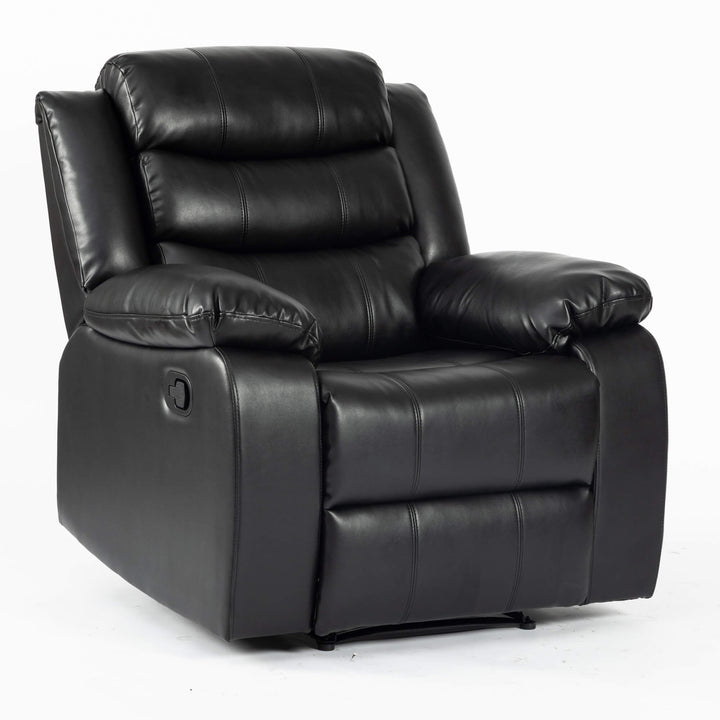 Turin Recliner Leather Aire 1 Seater Black