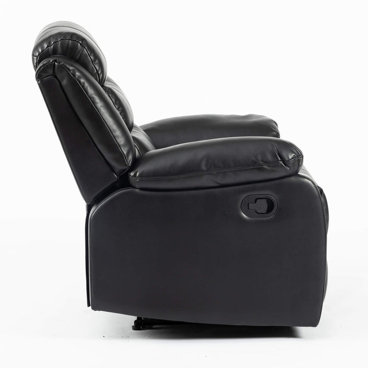 Turin Recliner Leather Aire 1 Seater Black