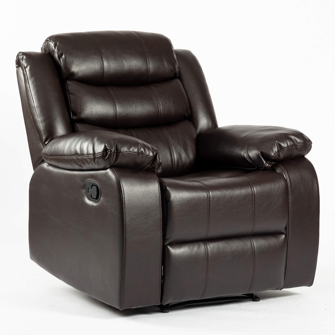 Turin Recliner Leather Aire 1 Seater Brown