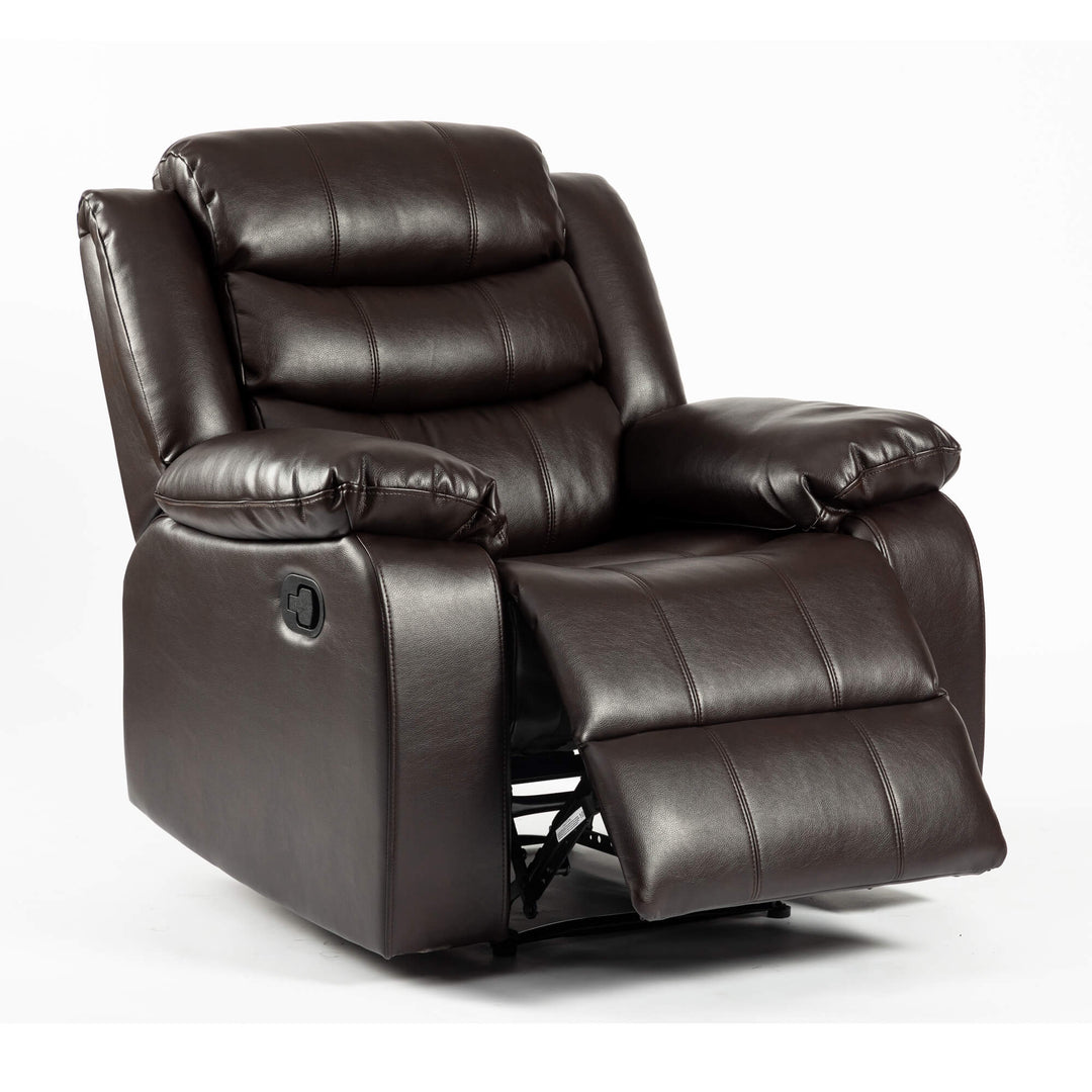 Turin Recliner Leather Aire 1 Seater Brown