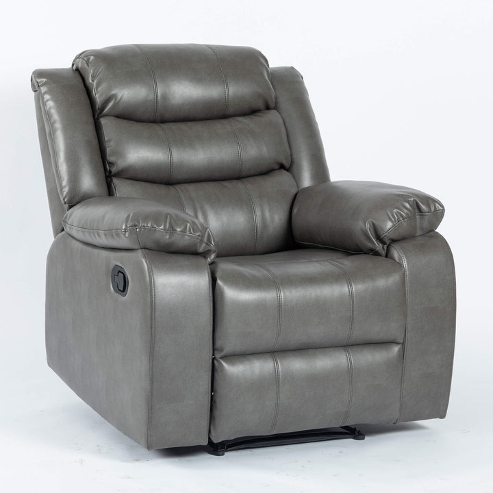 Turin Recliner Leather Aire 1 Seater Grey