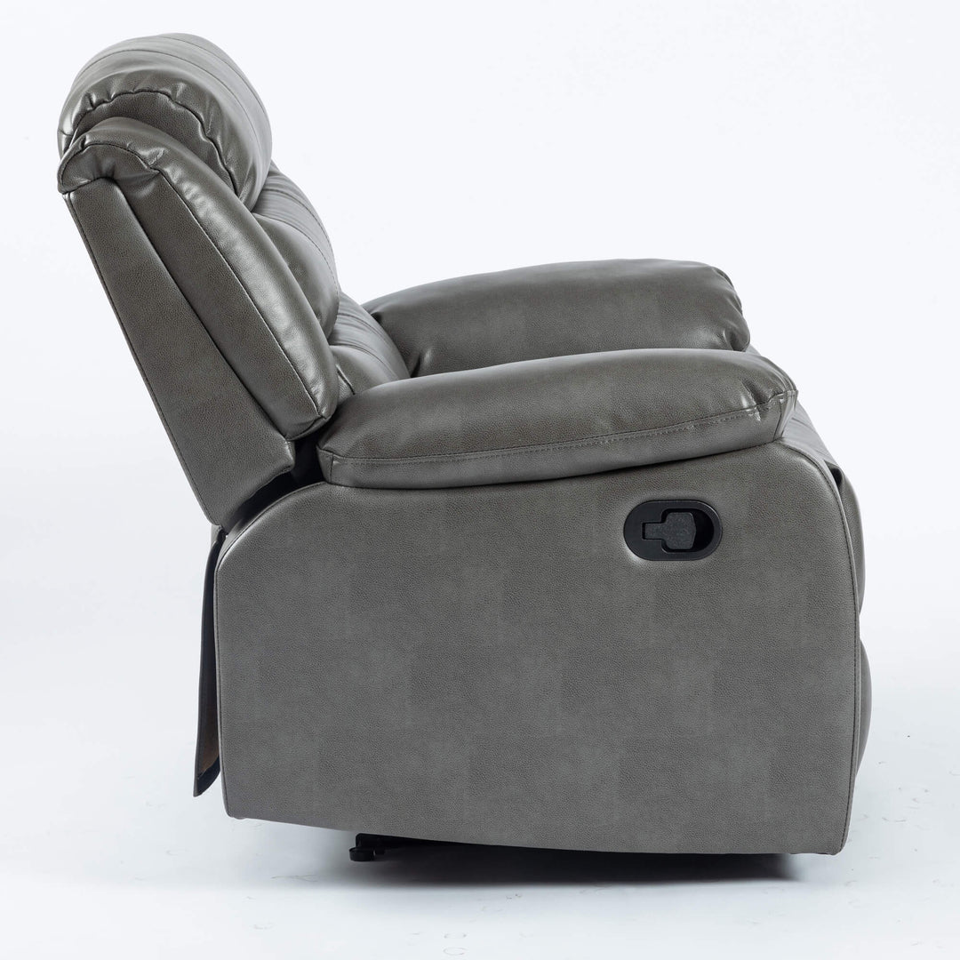 Turin Recliner Leather Aire 1 Seater Grey