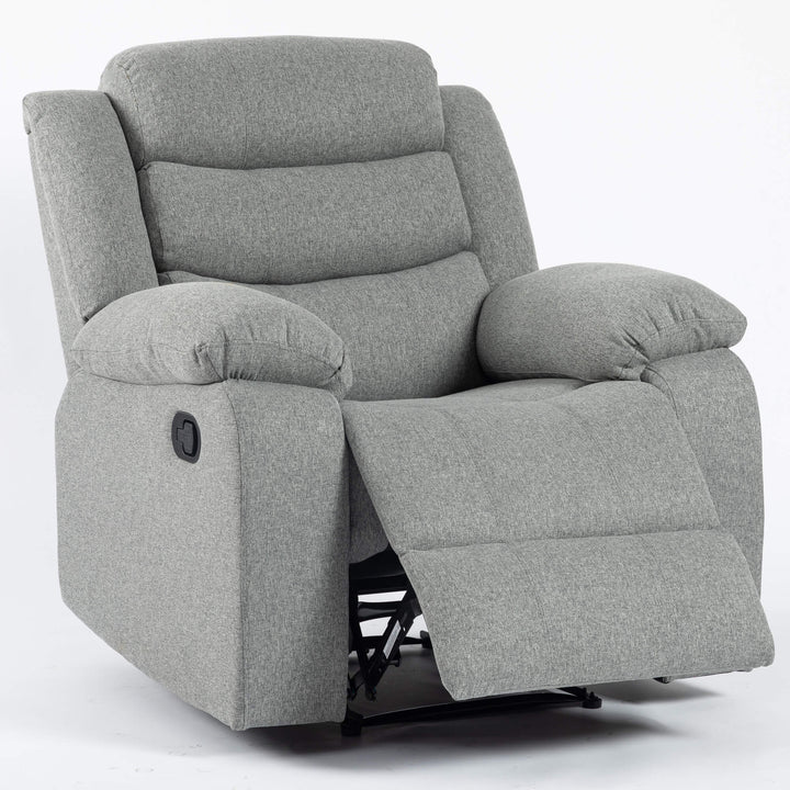 Turin Recliner Fabric 1 Seater Grey