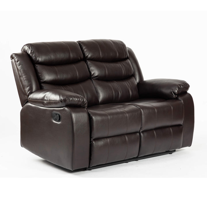 Turin Recliner Leather Aire 2 Seater Brown