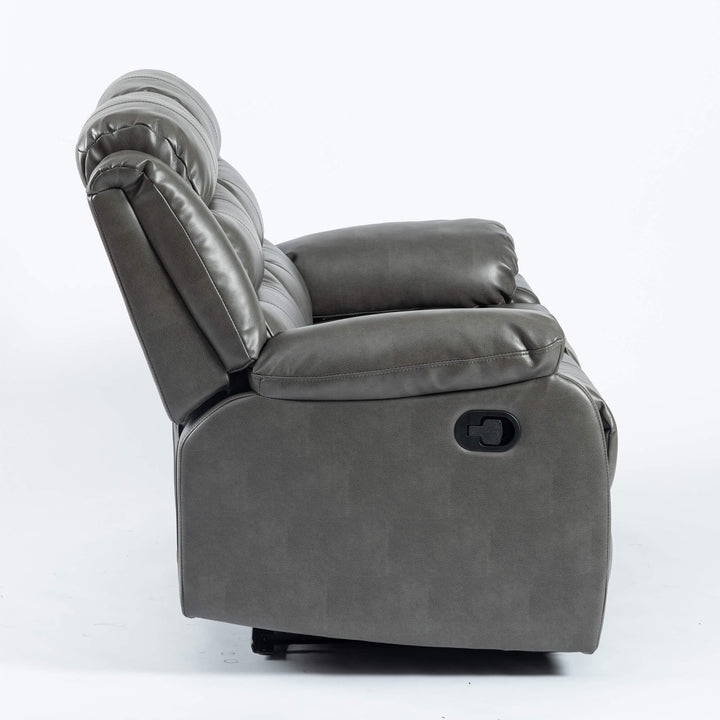 Turin Recliner Leather Aire 2 Seater Grey