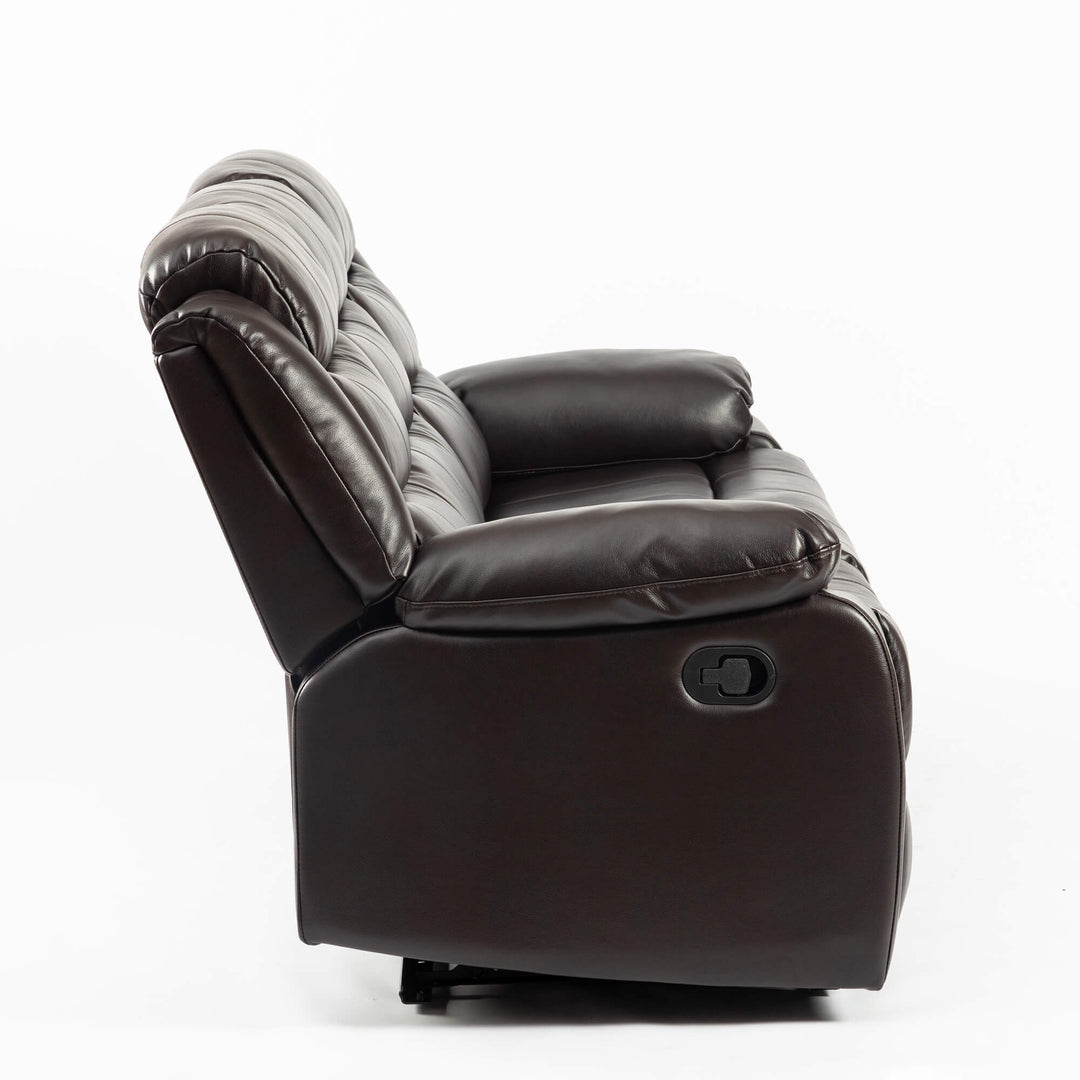 Turin Recliner Leather Aire 3 Seater Brown