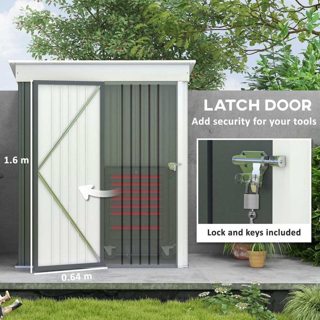 Outsunny Metal Garden Shed, Outdoor Lean
