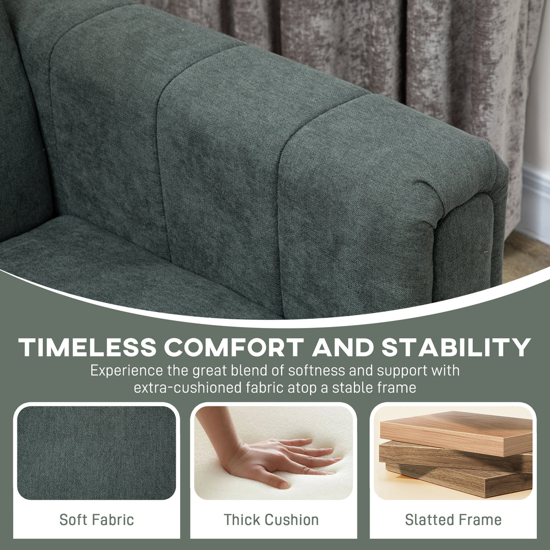 Three-Seater Relaxed Modern Sofa - Grey