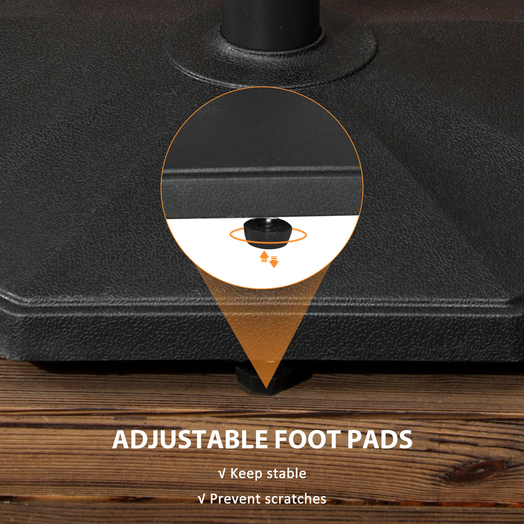 18kg Patio Parasol Base, Garden Concrete Umbrella Base, Outdoor Umbrella Stand Holder for Parasol Poles 34mm, 38mm and 48mm, Black