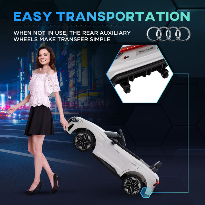 MCL Audi Licensed 12V Kids Electric Ride-On, with Remote Control, Suspension System, Lights, Music, Motor - White