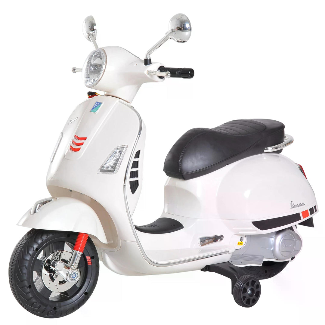 MCL Kids Ride On Vespa Motorcycle W/LED Lights - White