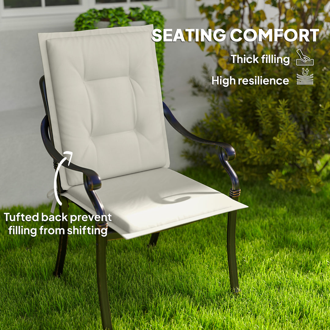 Set of Four Padded Garden Seat Cushions - White