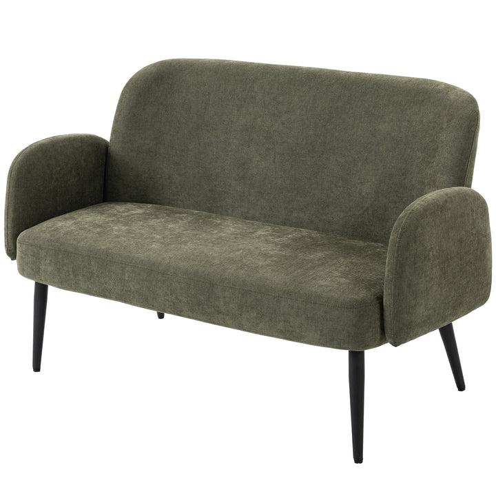 132cm 2 Seater Sofa, Velvet Comfy Small Sofa Couch with Wide Seat