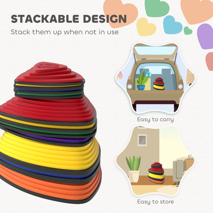 AIYAPLAY 11-Piece Stepping Stones for Kids, Stackable Sensory Toys Outdoor Indoor, Obstacle Course for Balance and Motor Skills