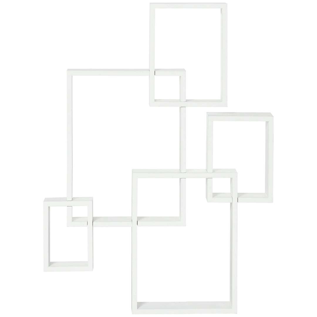 Floating Shelves, Wall Mounted Interlocking Cube Shelves, Display Wall Shelf for Living Room, Bedroom, Hallways, White