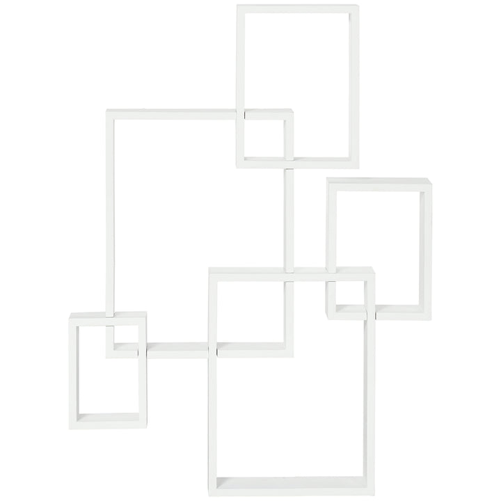Floating Shelves, Wall Mounted Interlocking Cube Shelves, Display Wall Shelf for Living Room, Bedroom, Hallways, White