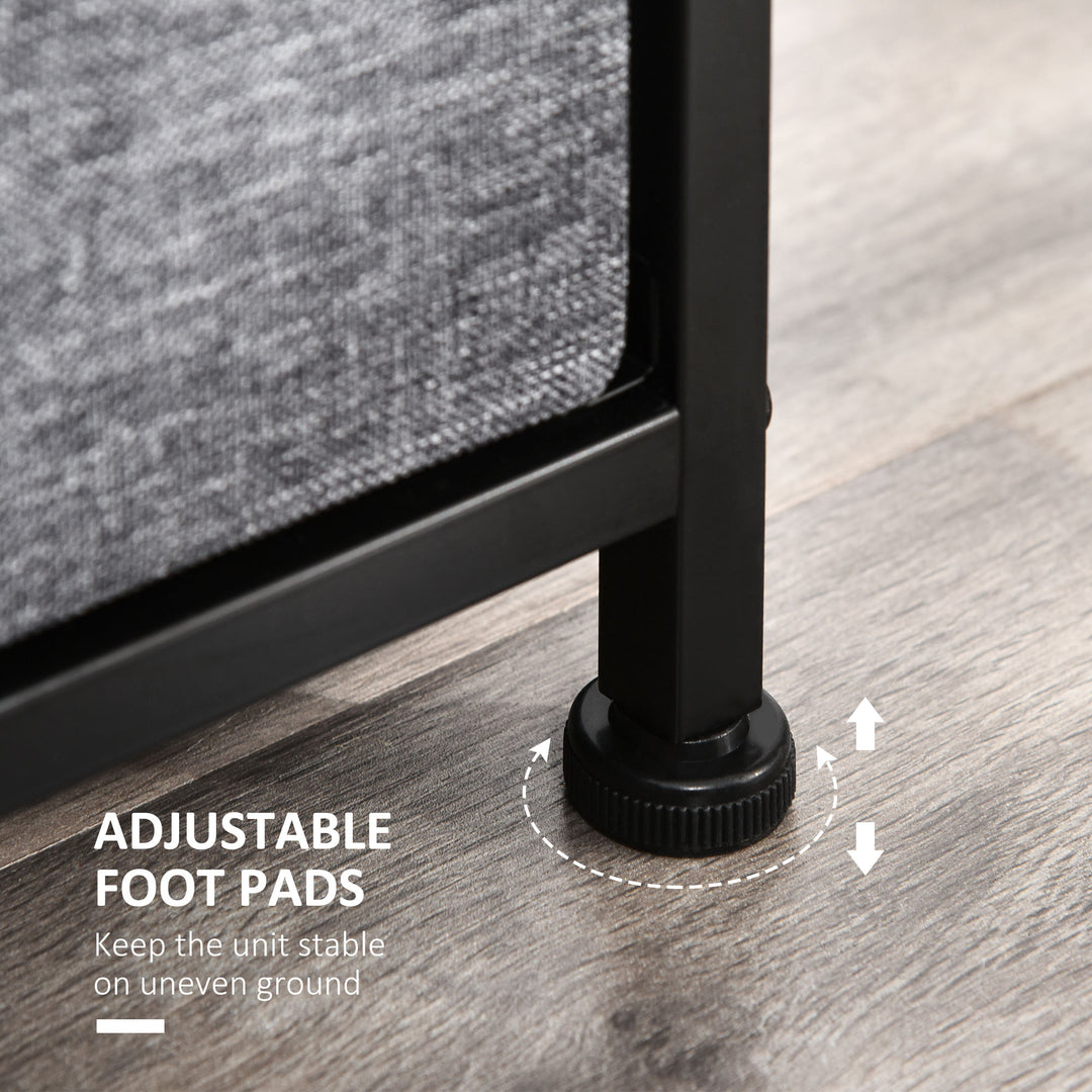 MCL Chest of Drawers with 8 Foldable Drawers, 3-Tier Fabric Bedroom Dresser, Clothes Storage Unit for Bedroom Living Room, Dark Grey