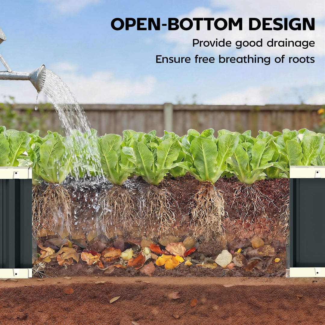 Galvanised Raised Garden Bed, 4.5 x 2 x 1 ft Metal Planter with Gloves
