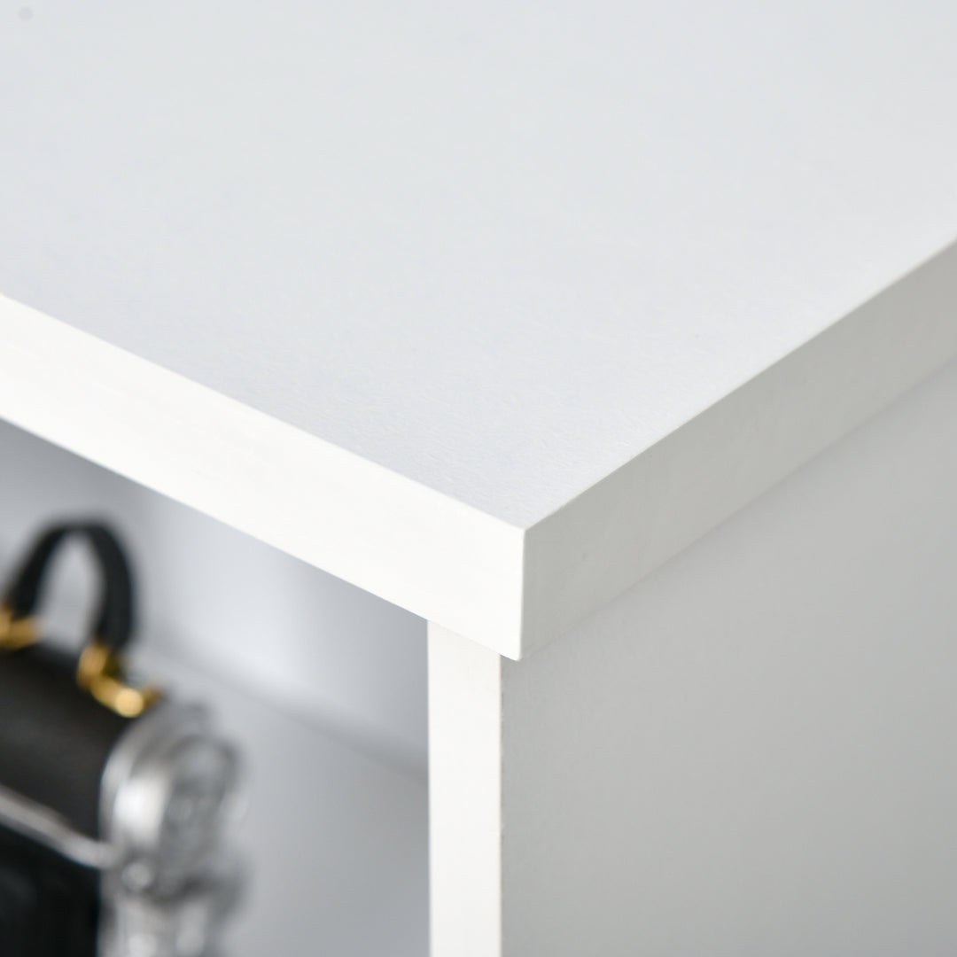 MCL Wooden Cube Bookcase, 2 Tier Open Storage Shelving Unit with 4 Compartments, Freestanding Display Bookshelf for Home Office Living Room Furniture, 118 x 29 x 76cm, White