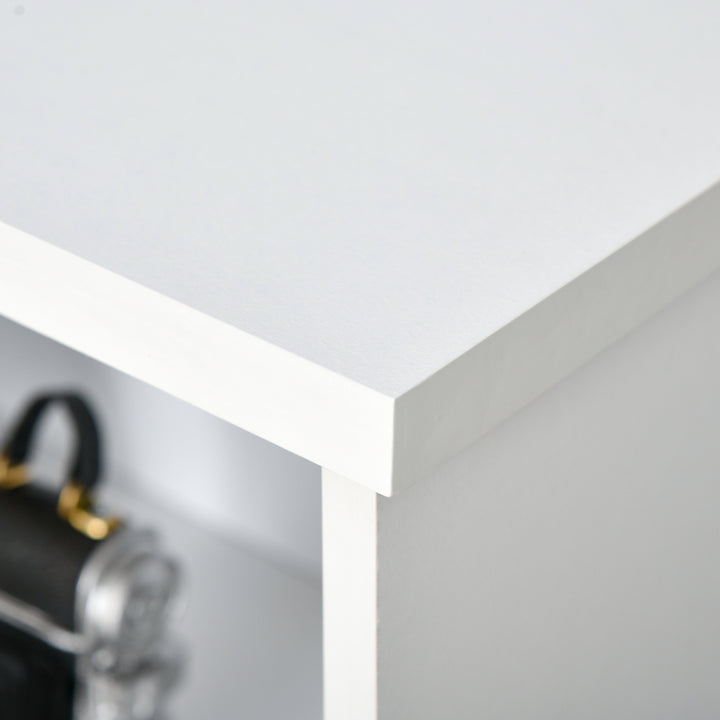 MCL Wooden Cube Bookcase, 2 Tier Open Storage Shelving Unit with 4 Compartments, Freestanding Display Bookshelf for Home Office Living Room Furniture, 118 x 29 x 76cm, White