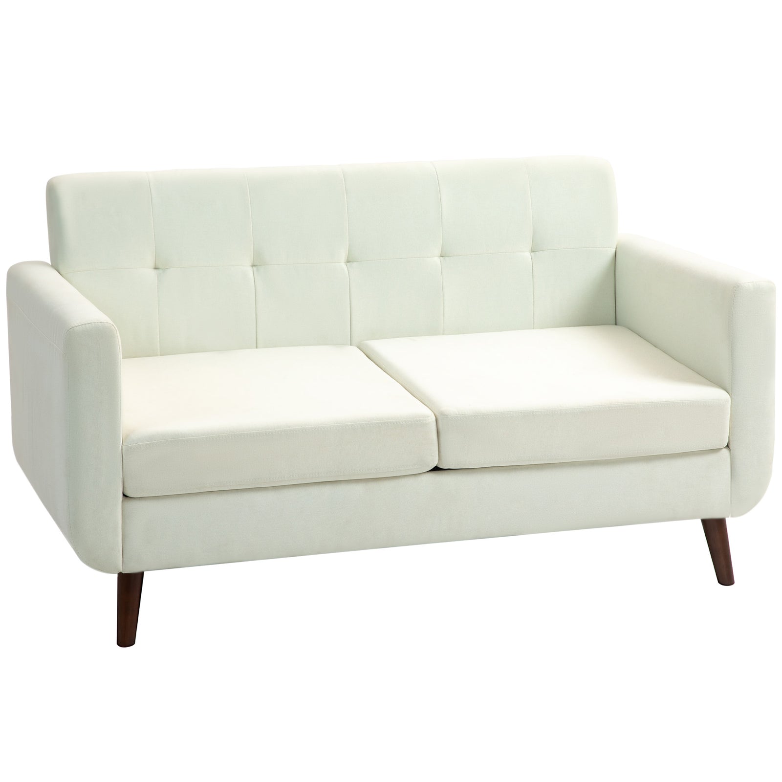 Two-Seater Linen-Look Sofa - Cream